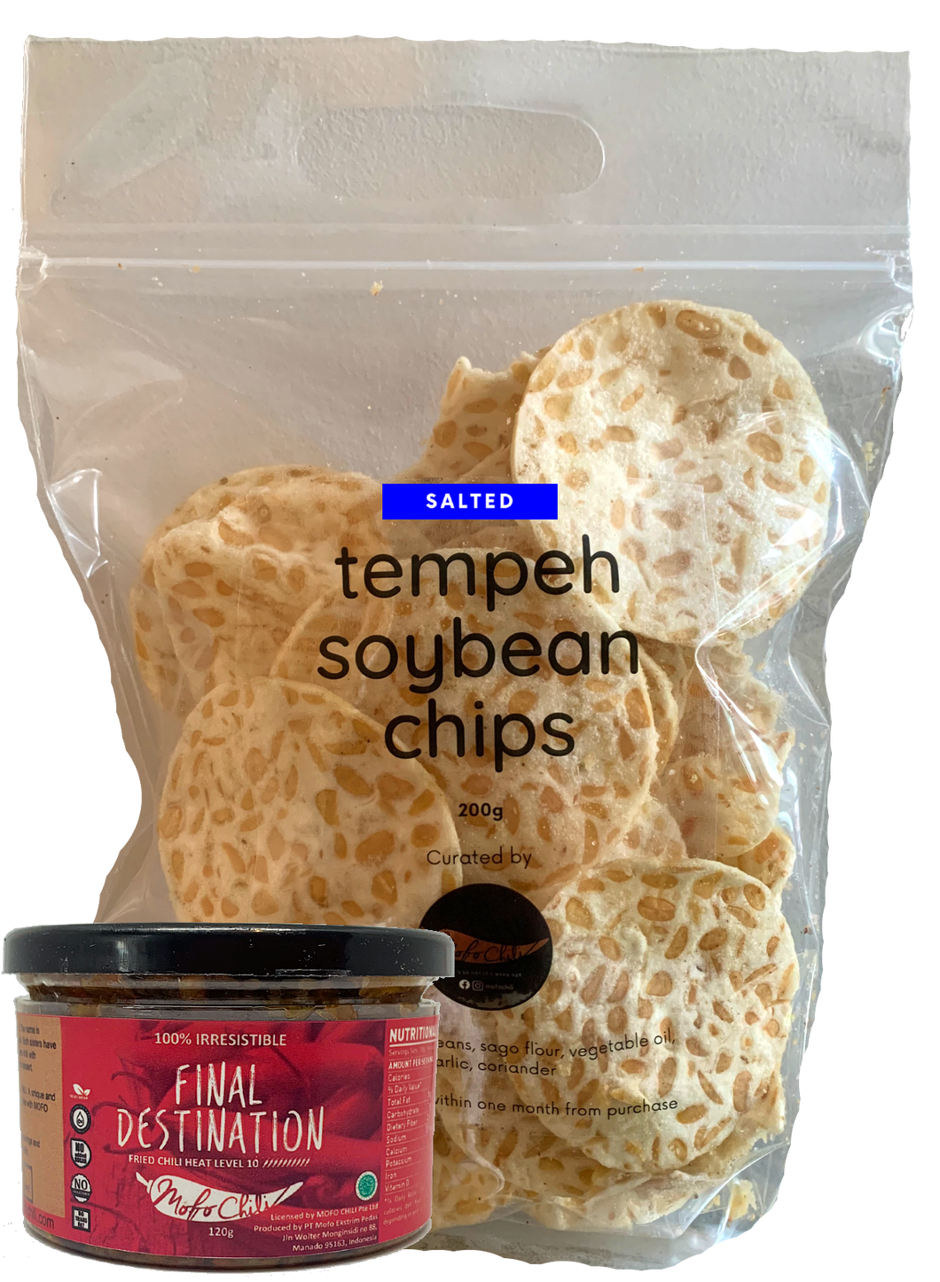 Dipping Snacks Bundle (Fried chili + Tempeh Soybean Chips)