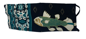 blue coelacanth fish waruga batik mask minahasa manado masks
