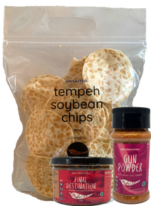 Shake & Dip Snacks Bundle (Fried chili + Dried chili + Tempeh Soyabean chips)